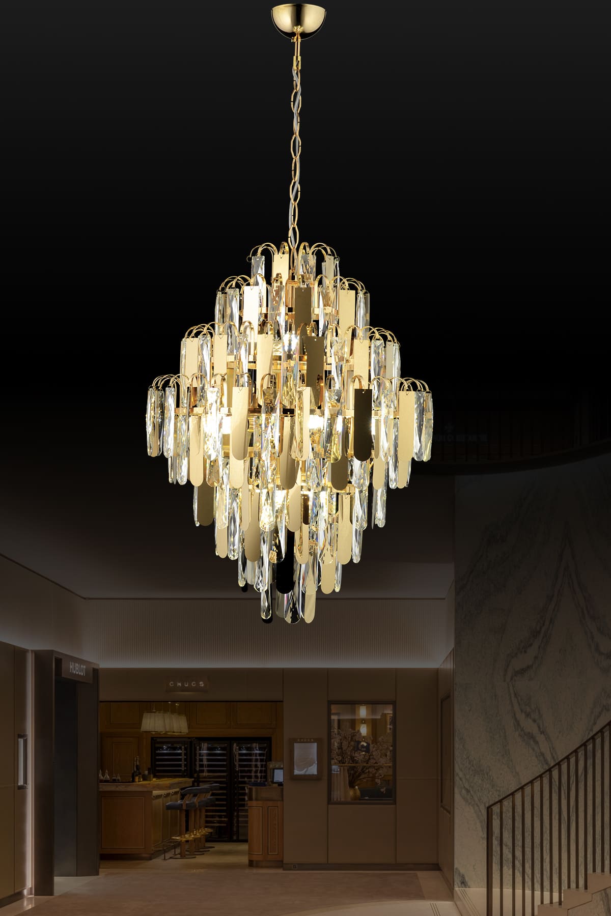 Daisy 50'Lik Salon Taşlı Avize - Ronisu Aydınlatma